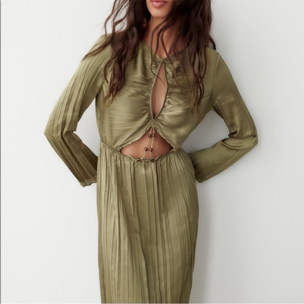 Zara Taupe Long Sleeve Dress